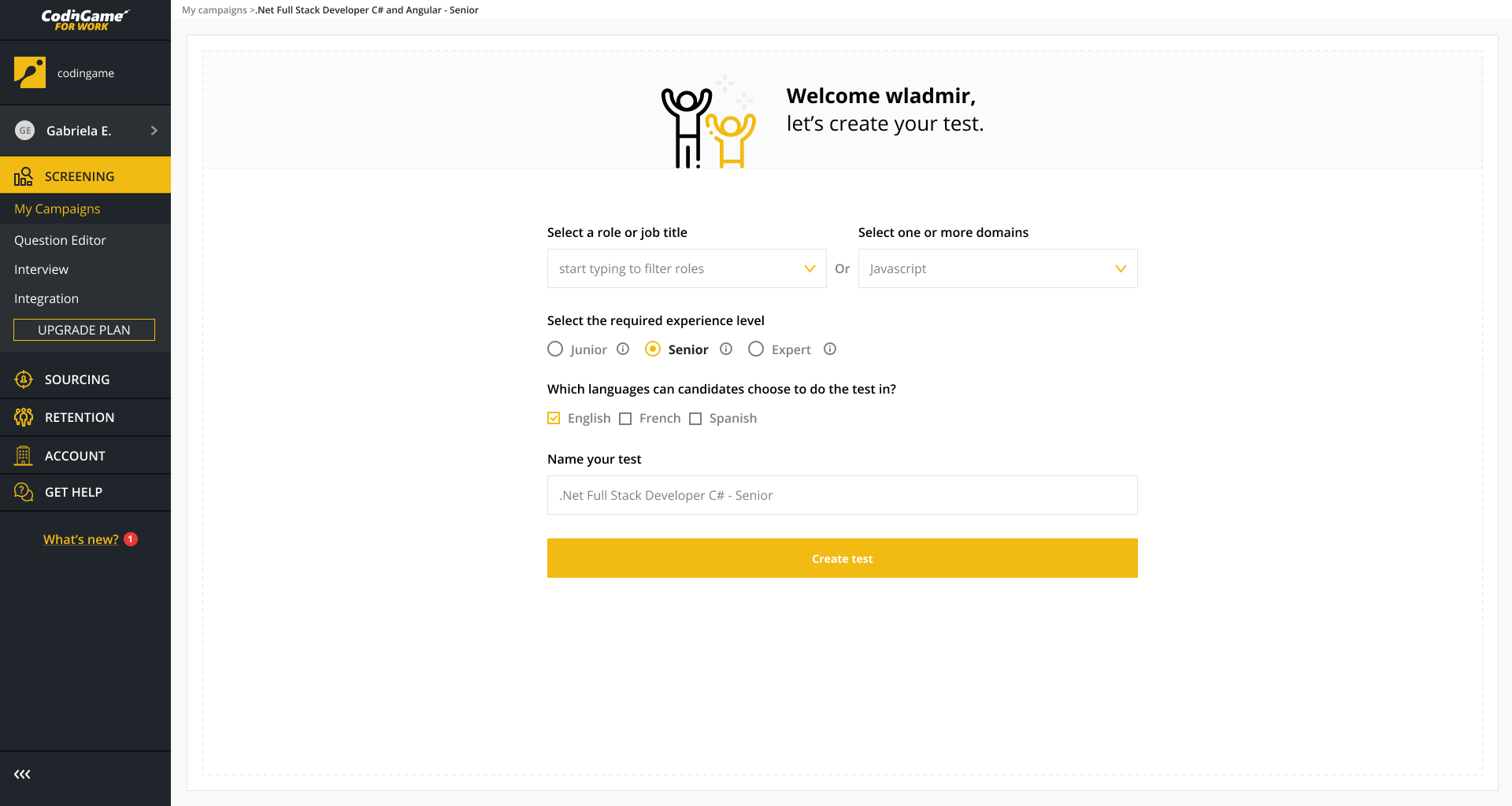 Création de test en 2022