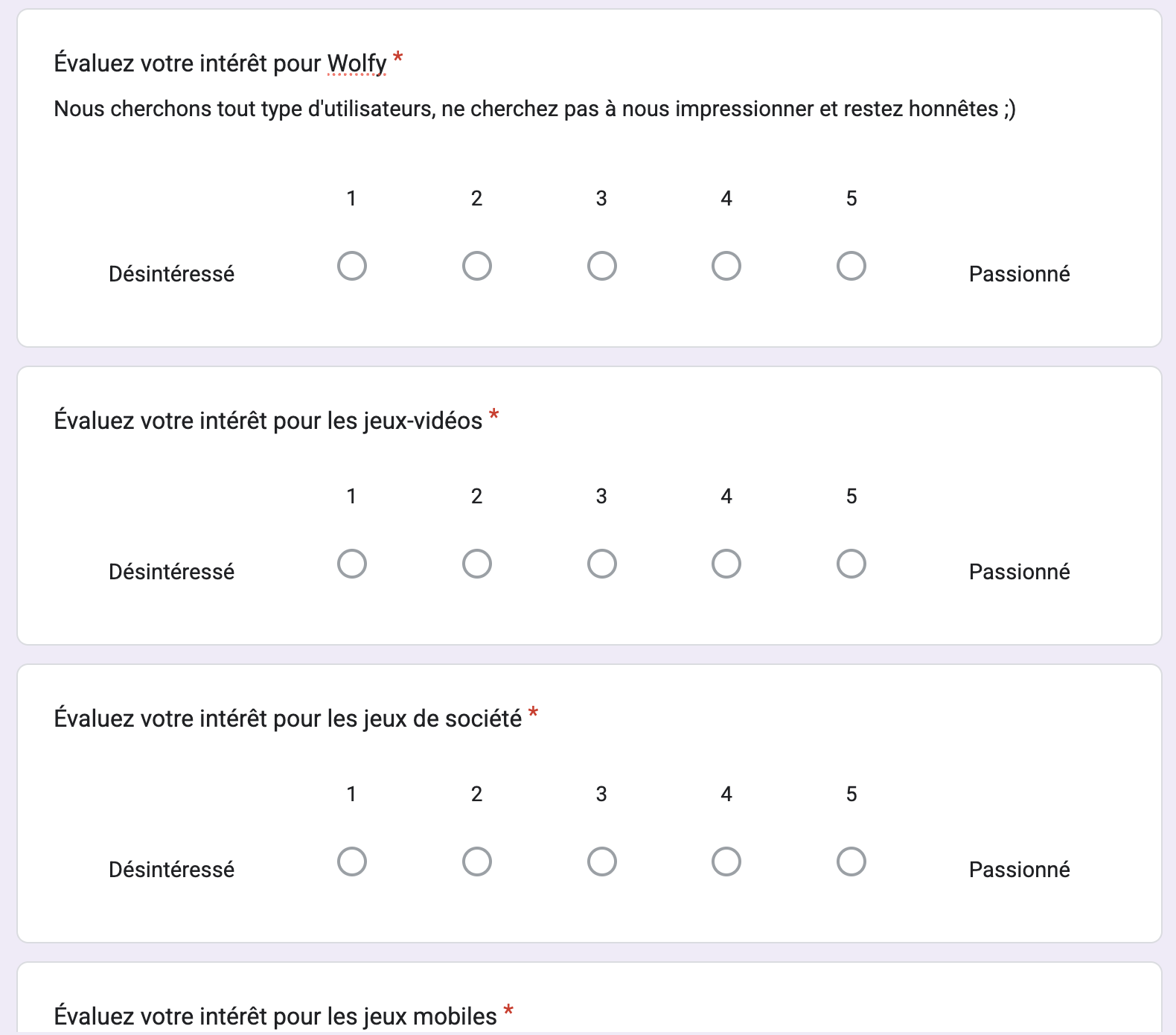 Focus group form